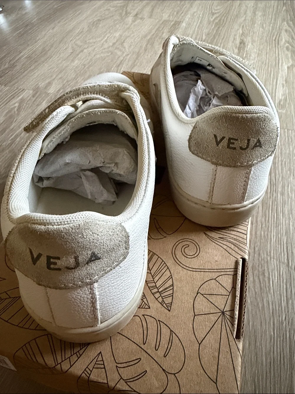 Kids White Velcro Sneakers